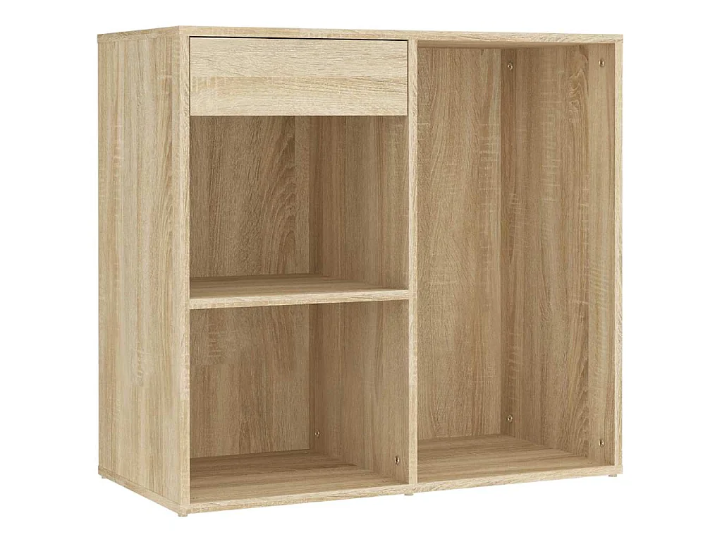 LED-Schminktisch mit Schrank Sonoma-Eiche Holzwerkstoff