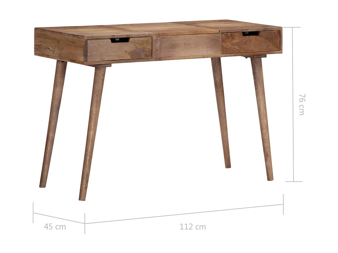 Mesa tocador con espejo madera maciza de mango 112x45x76 cm