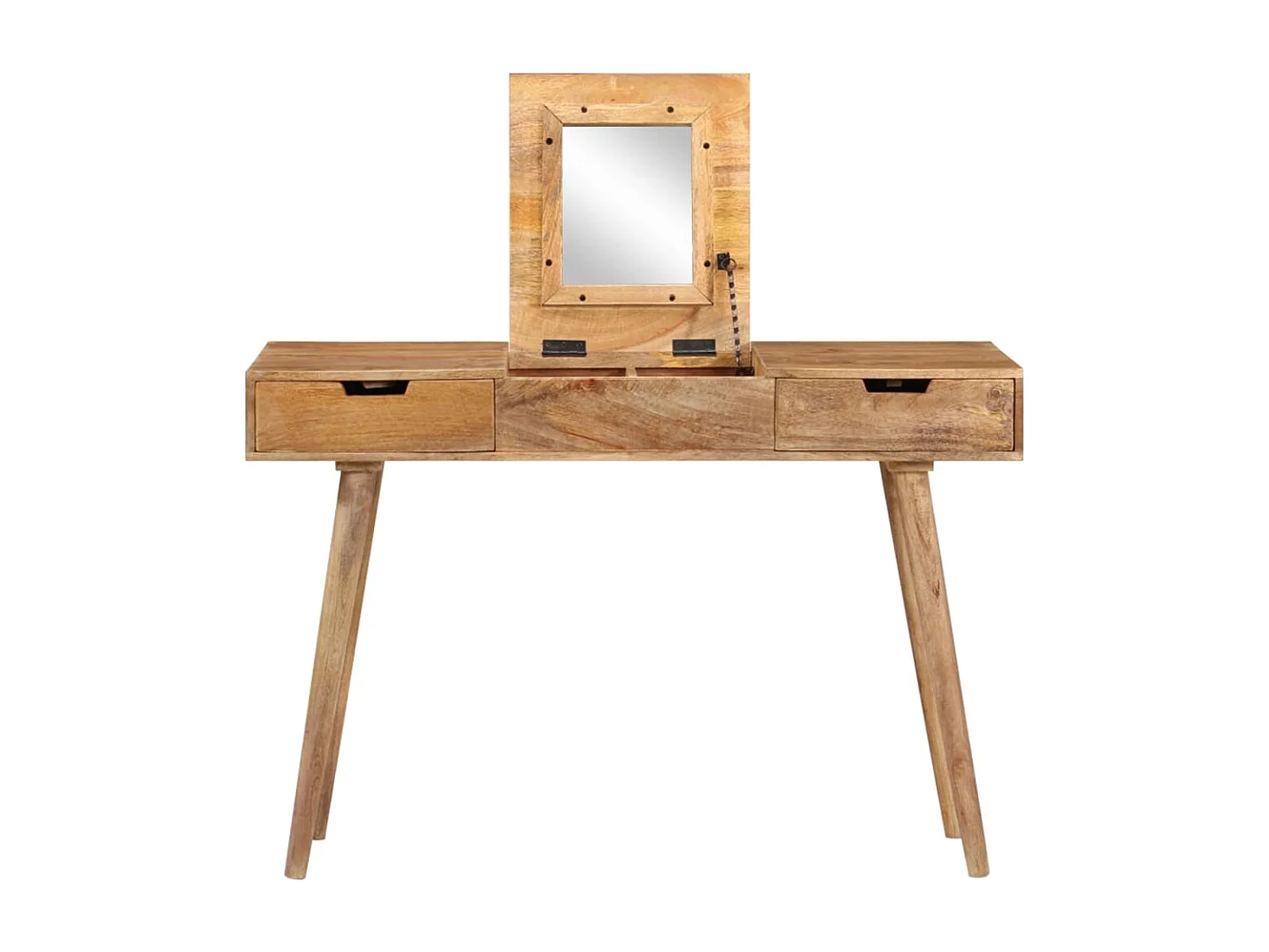 Mesa tocador con espejo madera maciza de mango 112x45x76 cm
