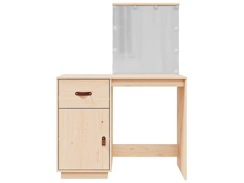 Schminktisch mit LED 95x50x133,5 cm Massivholz Kiefer