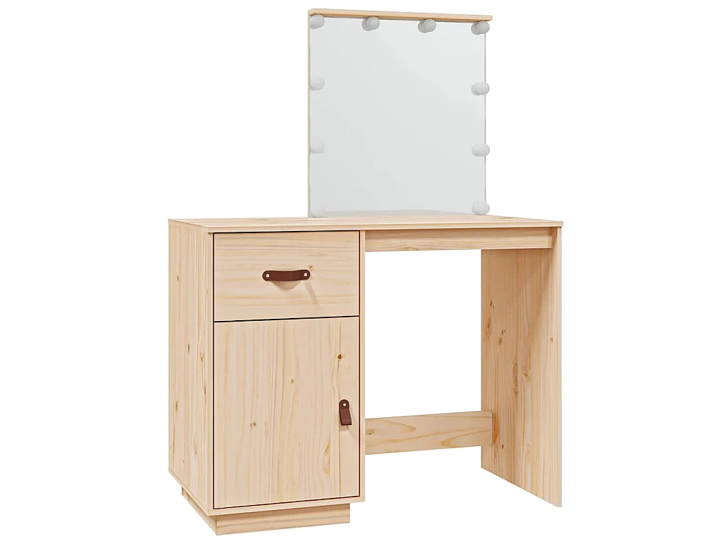 Kaptafel met LED 95x50x133,5 cm massief grenenhout