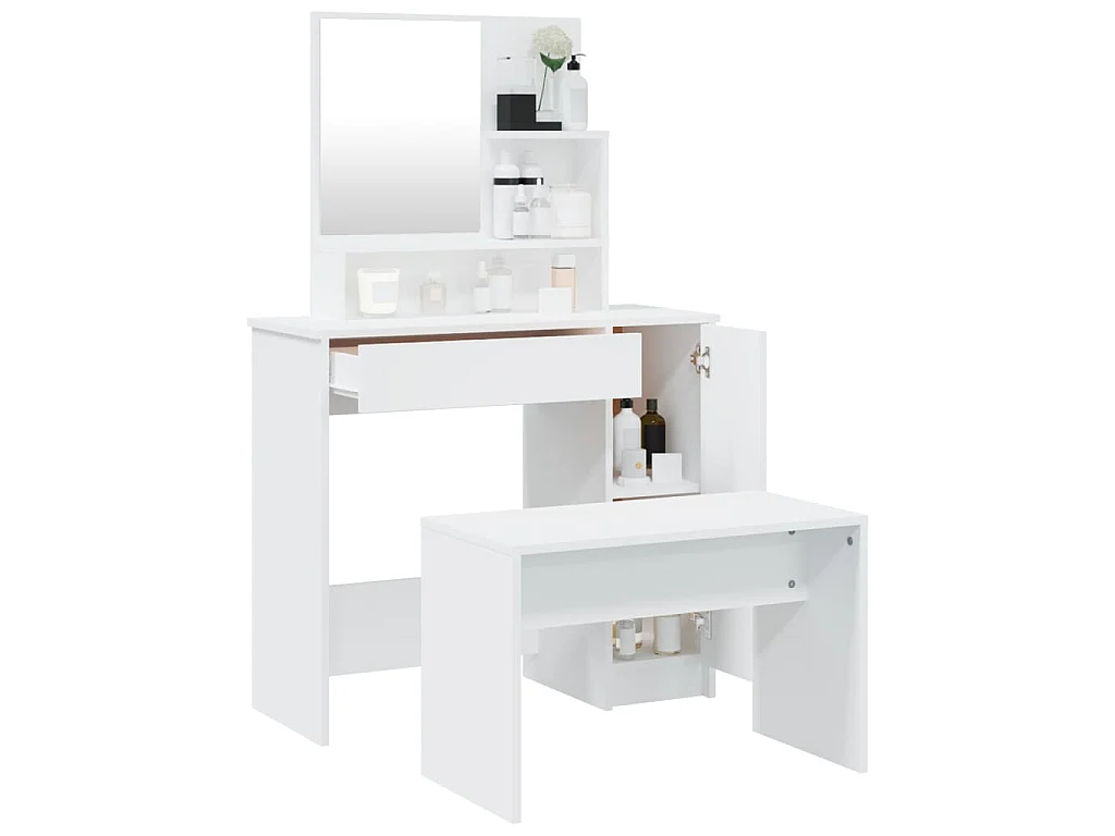 Ensemble de coiffeuse Blanc 86,5x35x136 cm