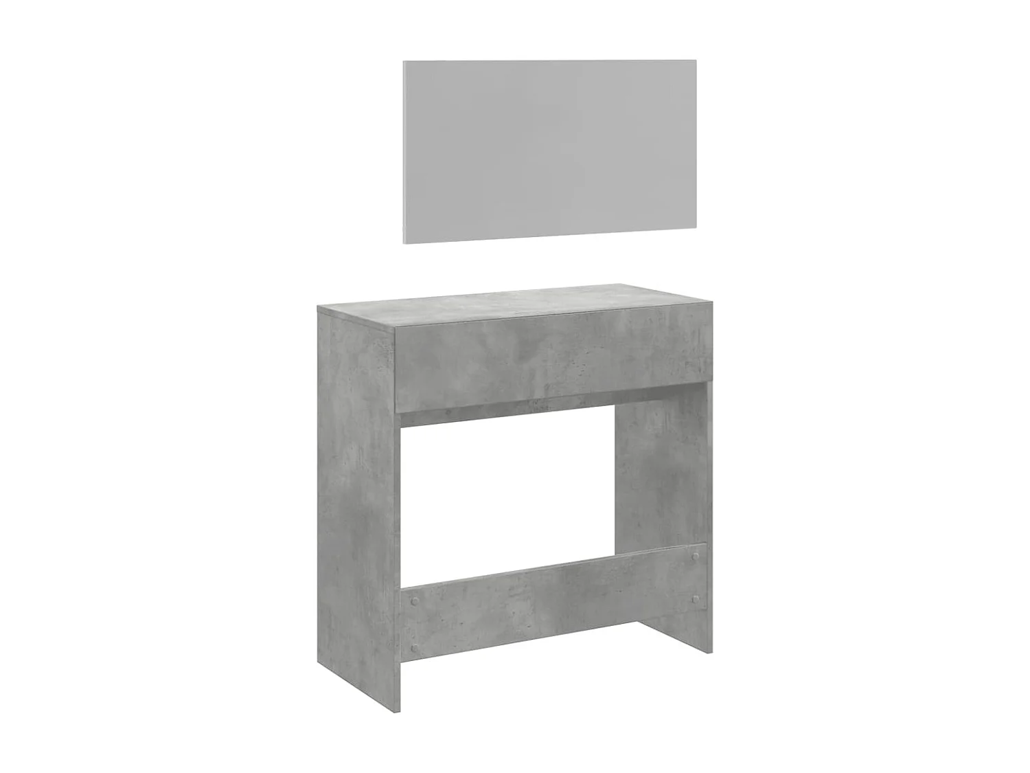 Coiffeuse avec miroir gris béton 80x39x80 cm