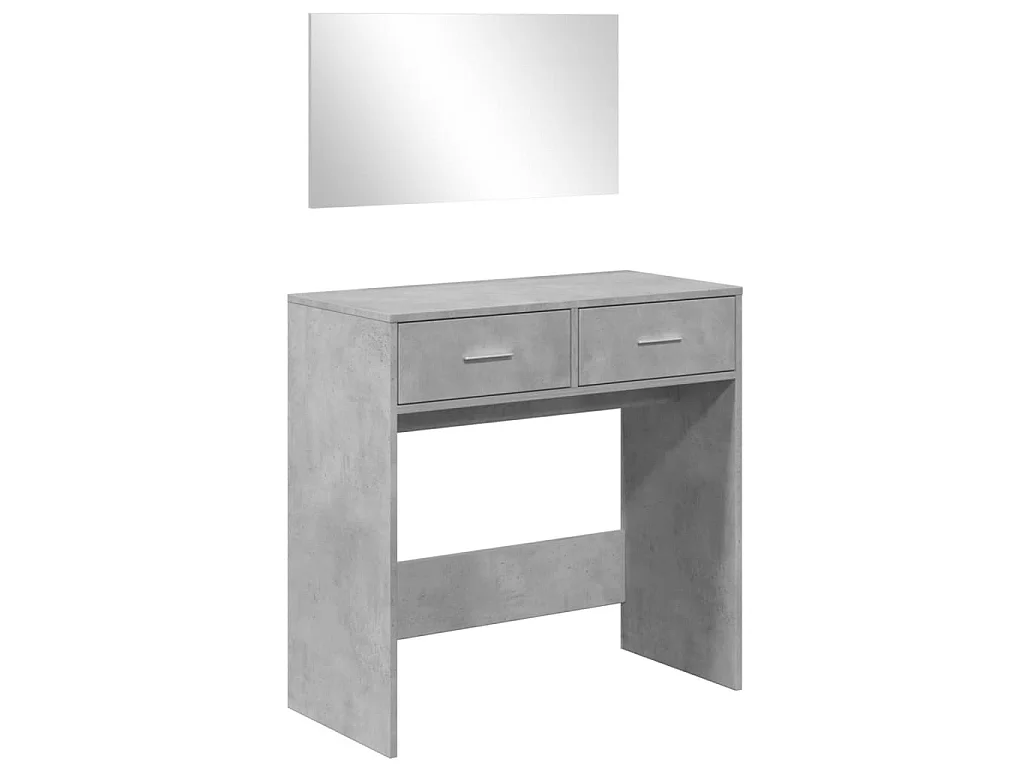 Toucador com espelho 80x39x80 cm cinzento cimento