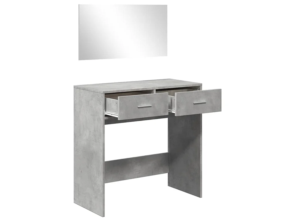 Toucador com espelho 80x39x80 cm cinzento cimento