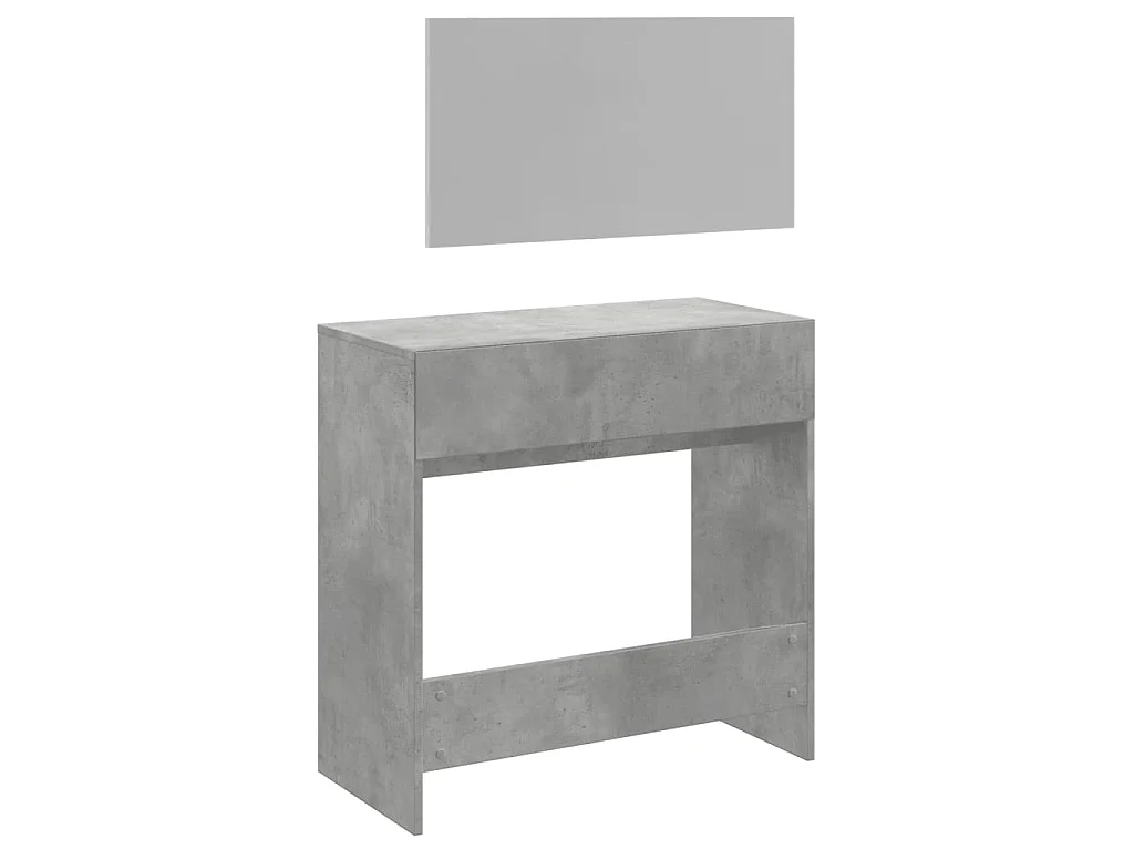 Coiffeuse avec miroir gris béton 80x39x80 cm