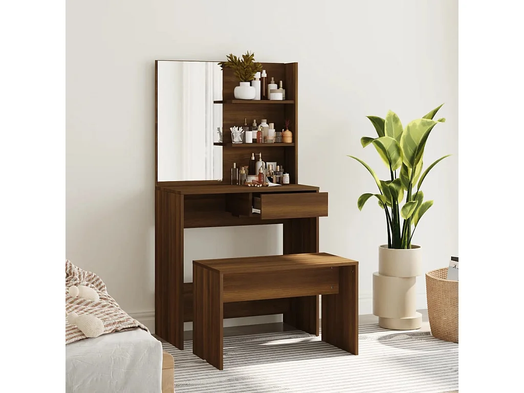 Ensemble de coiffeuse Chêne marron 74,5x40x141 cm