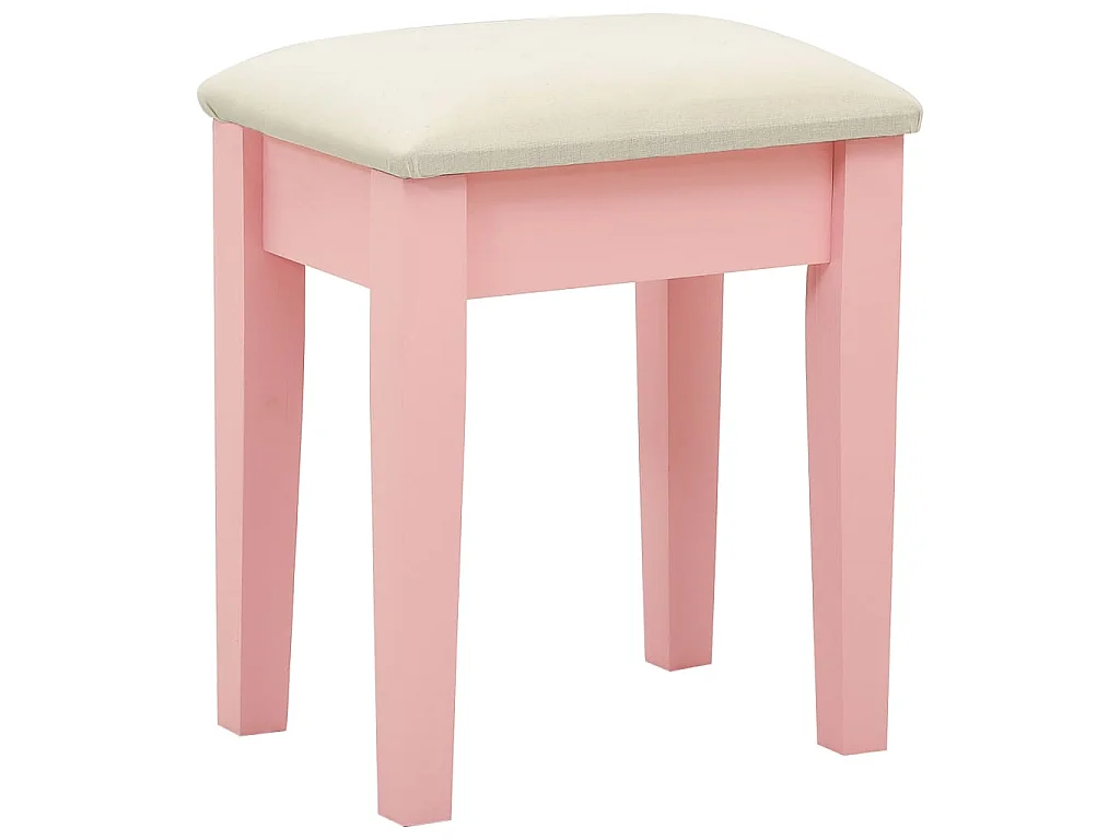 Kaptafel met kruk 65x36x128 cm paulowniahout MDF roze