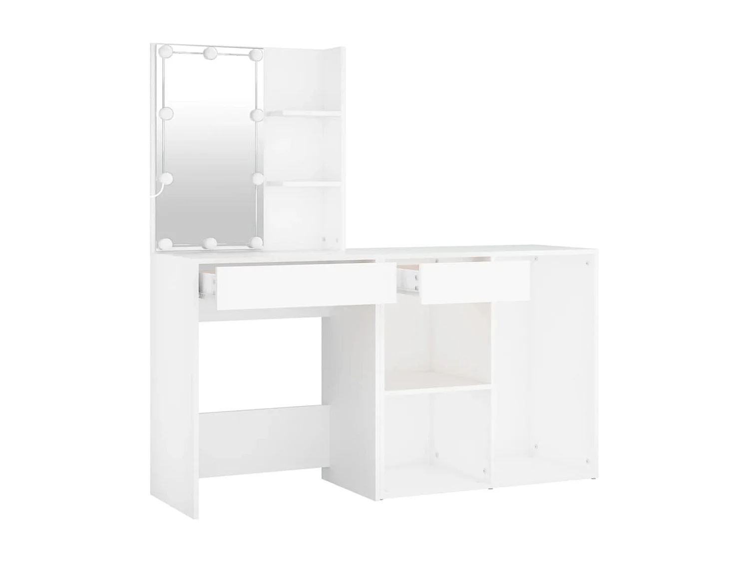 Toeletta con LED e Armadietto Bianco in Legno Multistrato