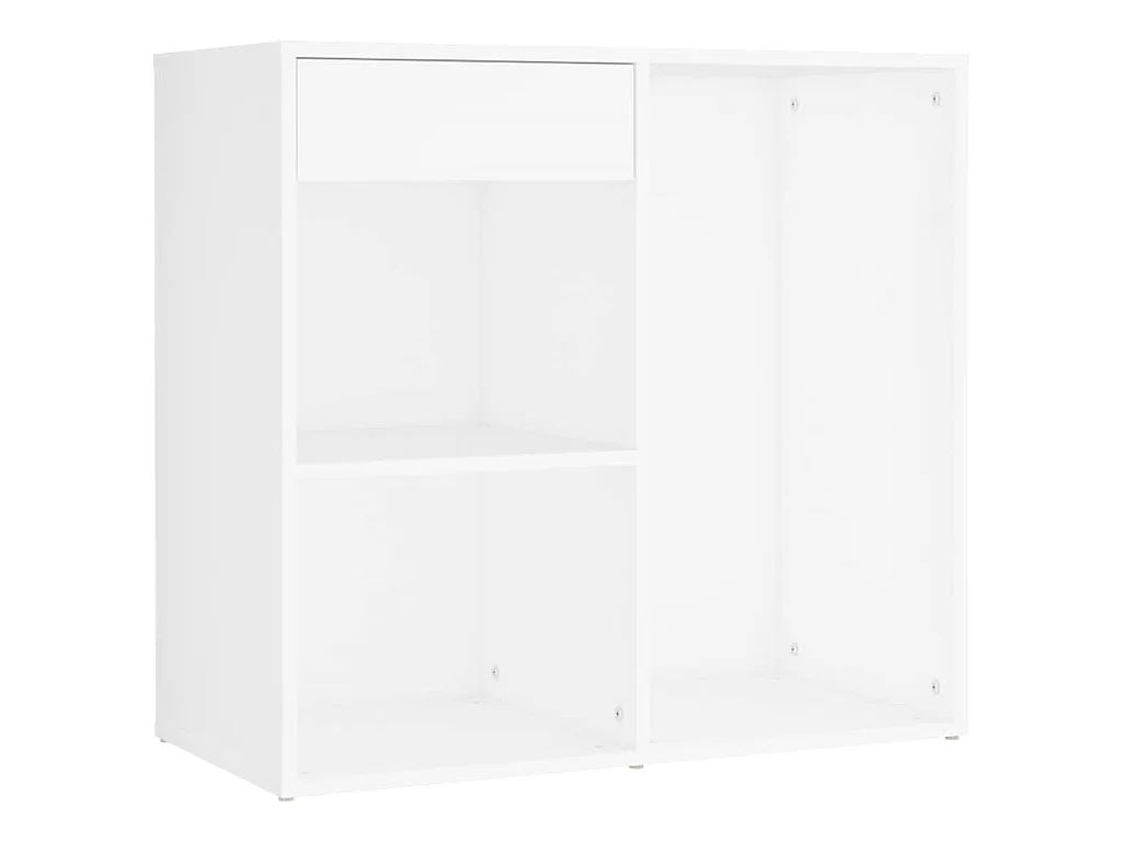 Coiffeuse à LED avec armoire Blanc Bois d'ingénierie