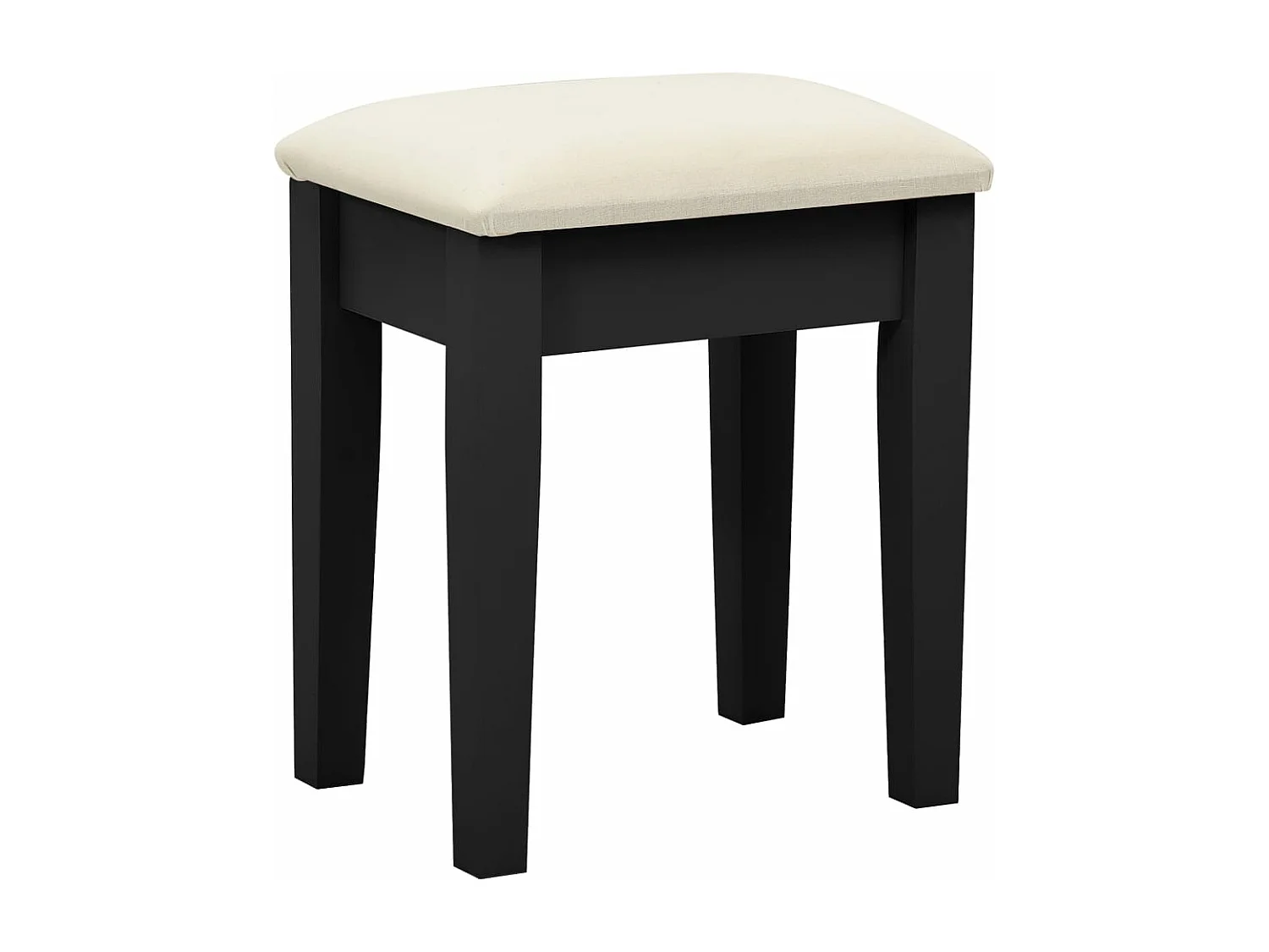 Tavolo da Trucco con Sgabello Nero 65x36x128 cm Paulownia e MDF