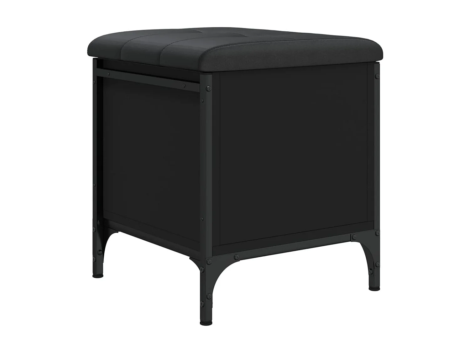 Banc de rangement noir 42x42x45 cm bois d'ingénierie
