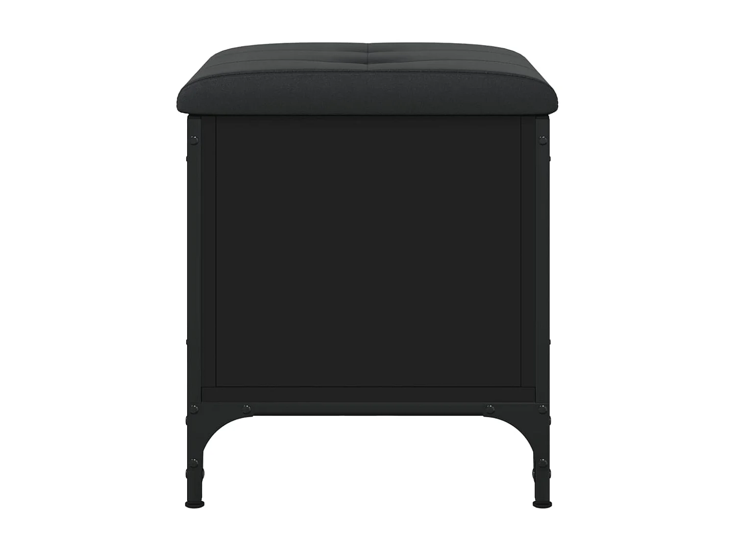 Banc de rangement noir 42x42x45 cm bois d'ingénierie