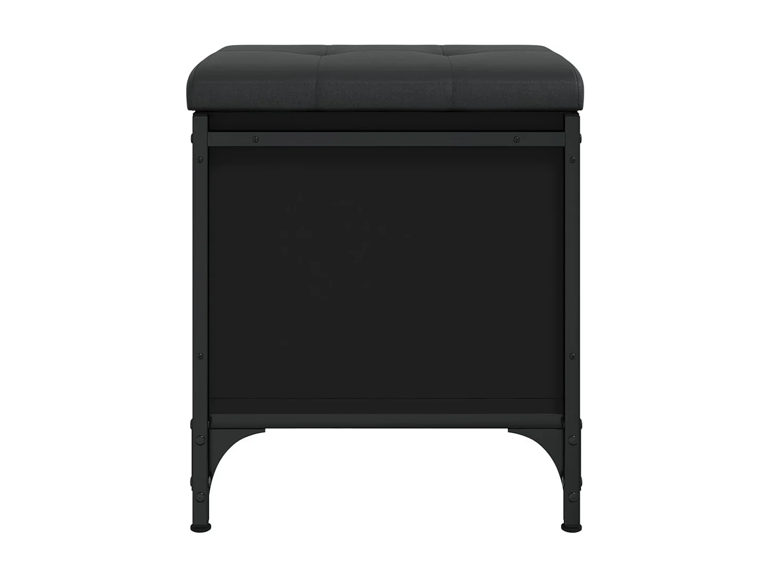Banc de rangement noir 42x42x45 cm bois d'ingénierie