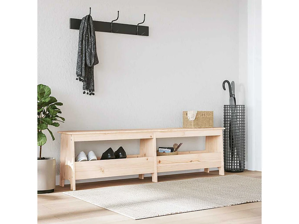 Banc d'entrée 160x28x45 cm Bois massif Pin