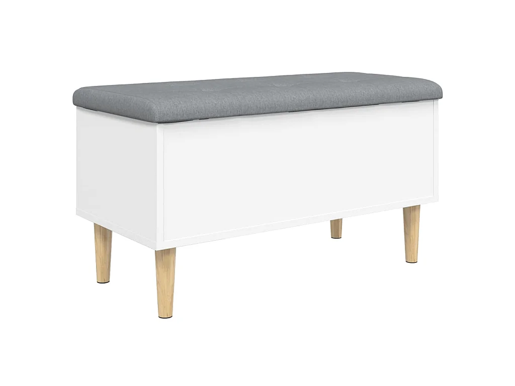 Banc de rangement blanc 82x42x46 cm bois d'ingénierie