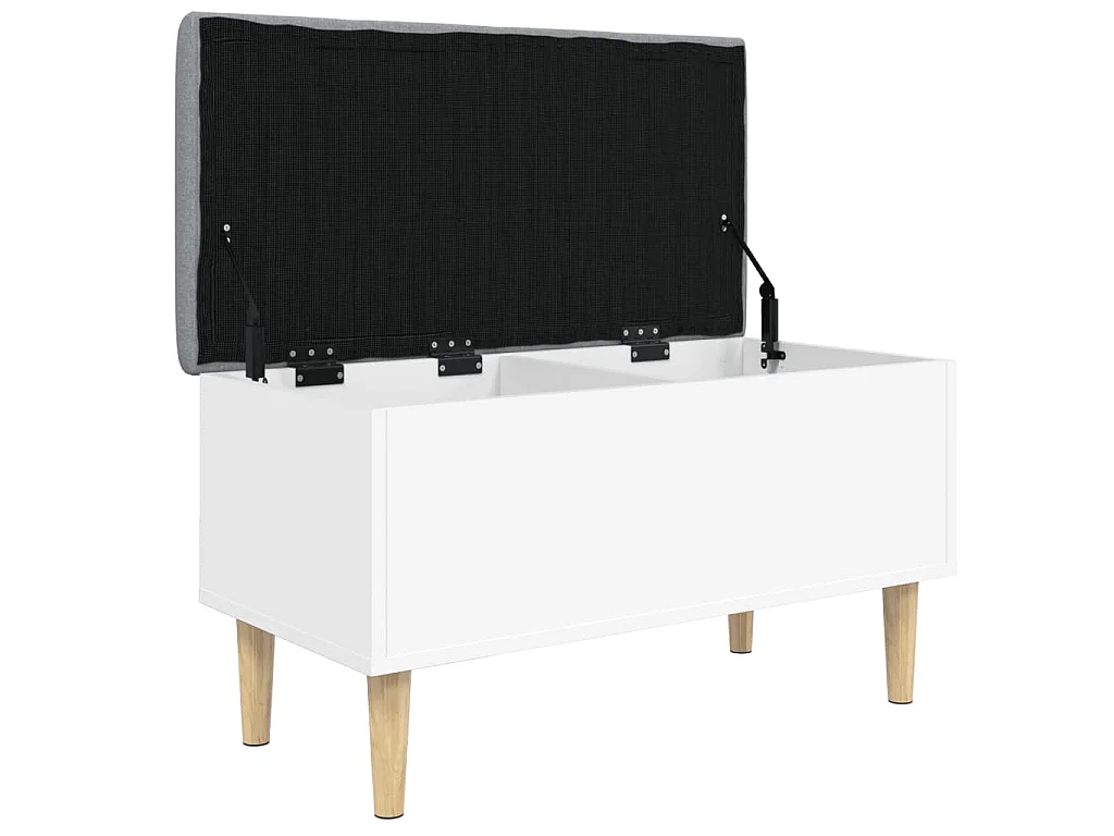 Banc de rangement blanc 82x42x46 cm bois d'ingénierie