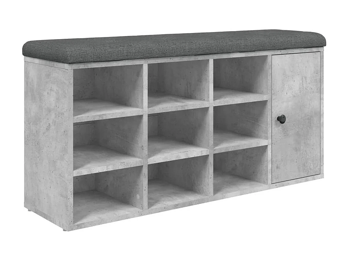 Panca Porta Scarpe Grigio Cemento 102x32x50cm Legno Multistrato
