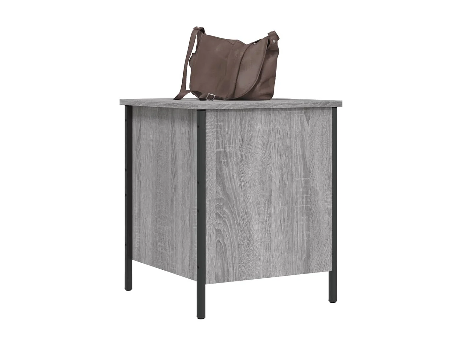 Banco con almacenaje madera ingeniería gris Sonoma 40x42,5x50cm