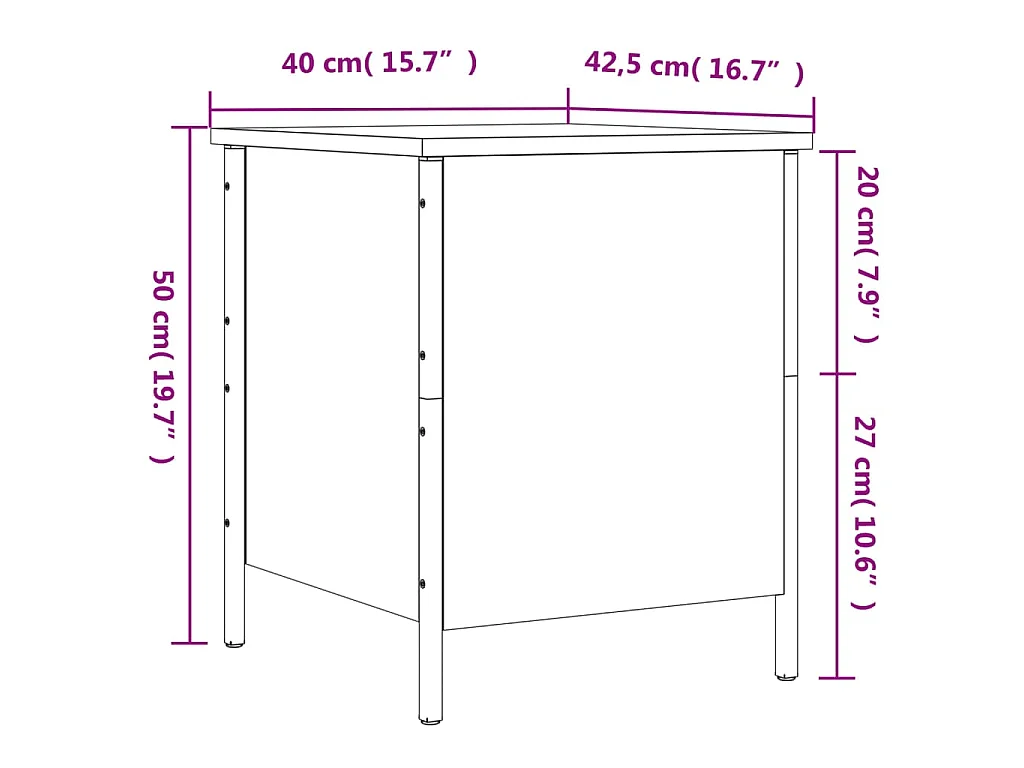 Sitzbank mit Stauraum Grau Sonoma 40x42,5x50 cm Holzwerkstoff