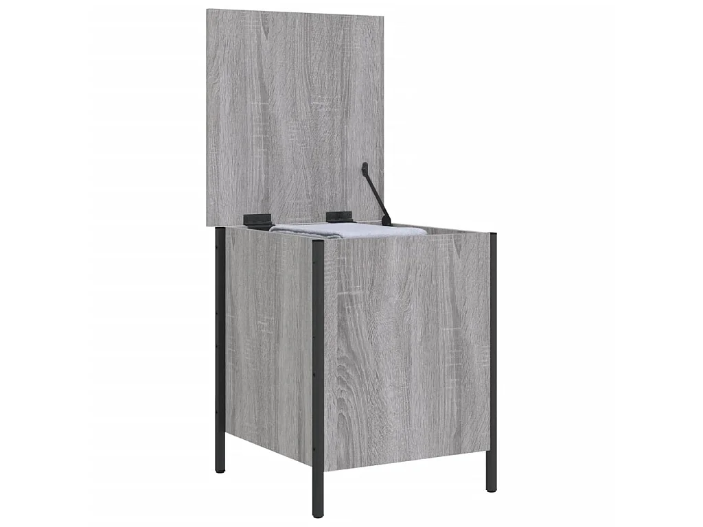 Opbergbankje 40x42,5x50 cm bewerkt hout grijs sonoma eikenkleur