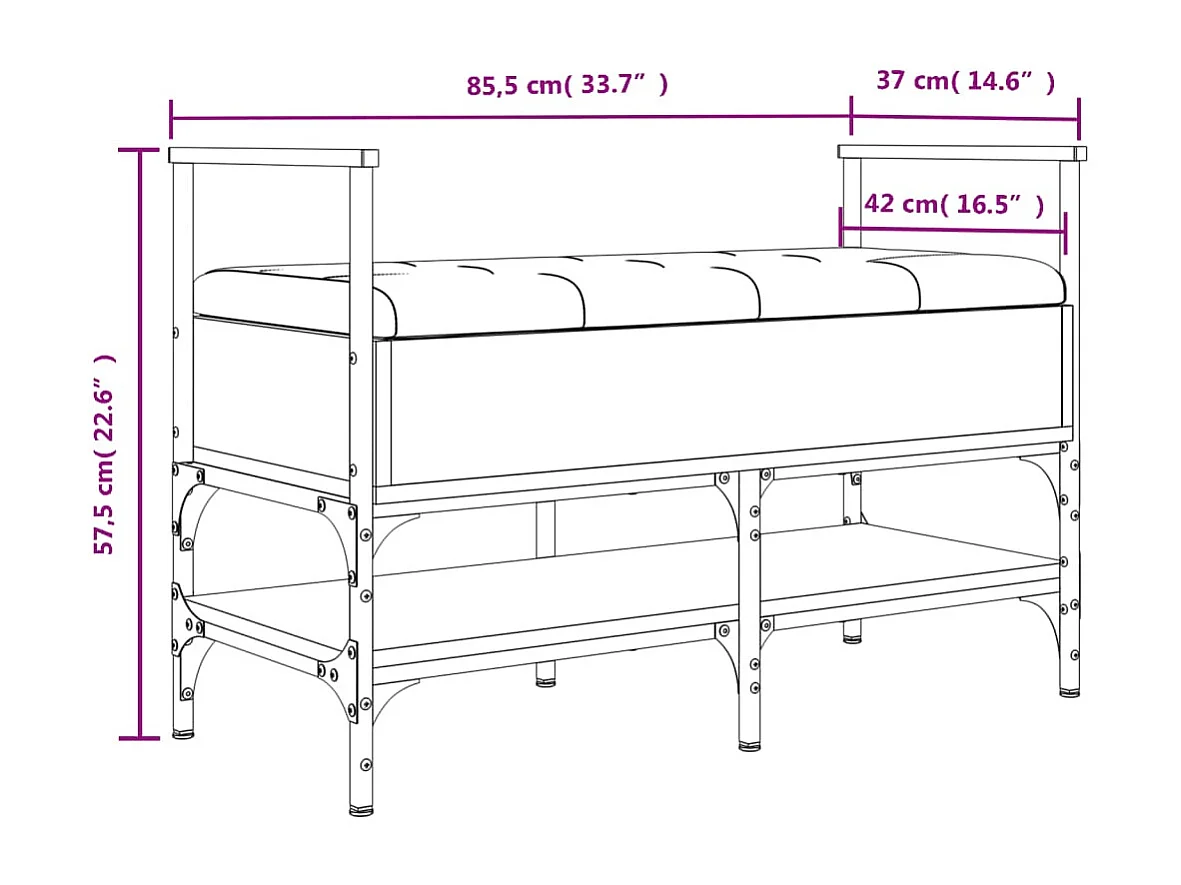 Schuhbank Sonoma-Eiche 85,5x42x57,5 cm Holzwerkstoff