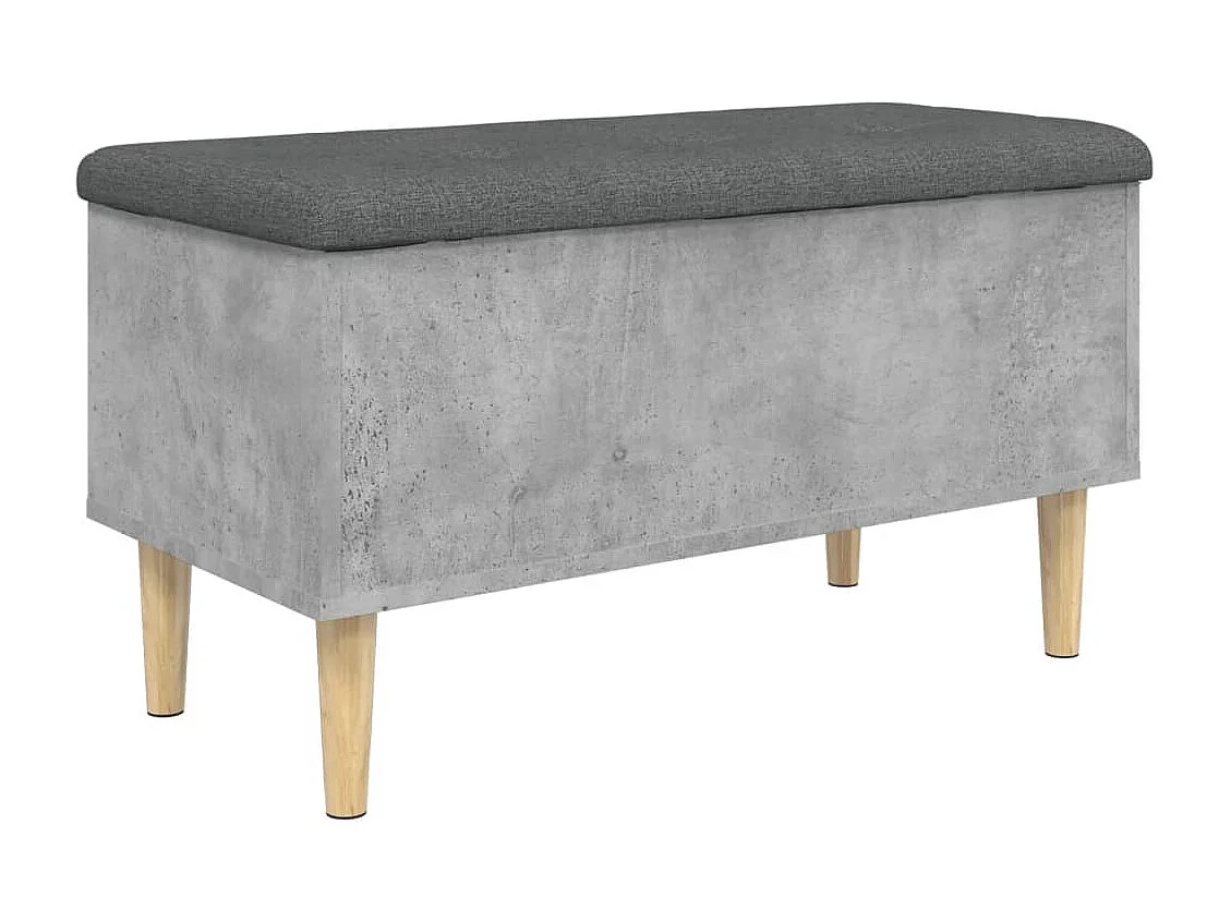 Sitzbank mit Stauraum Betongrau 82x42x46 cm Holzwerkstoff