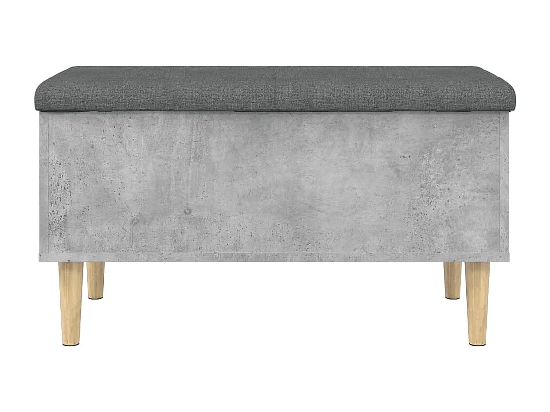 Banc de rangement gris béton 82x42x46 cm bois d'ingénierie