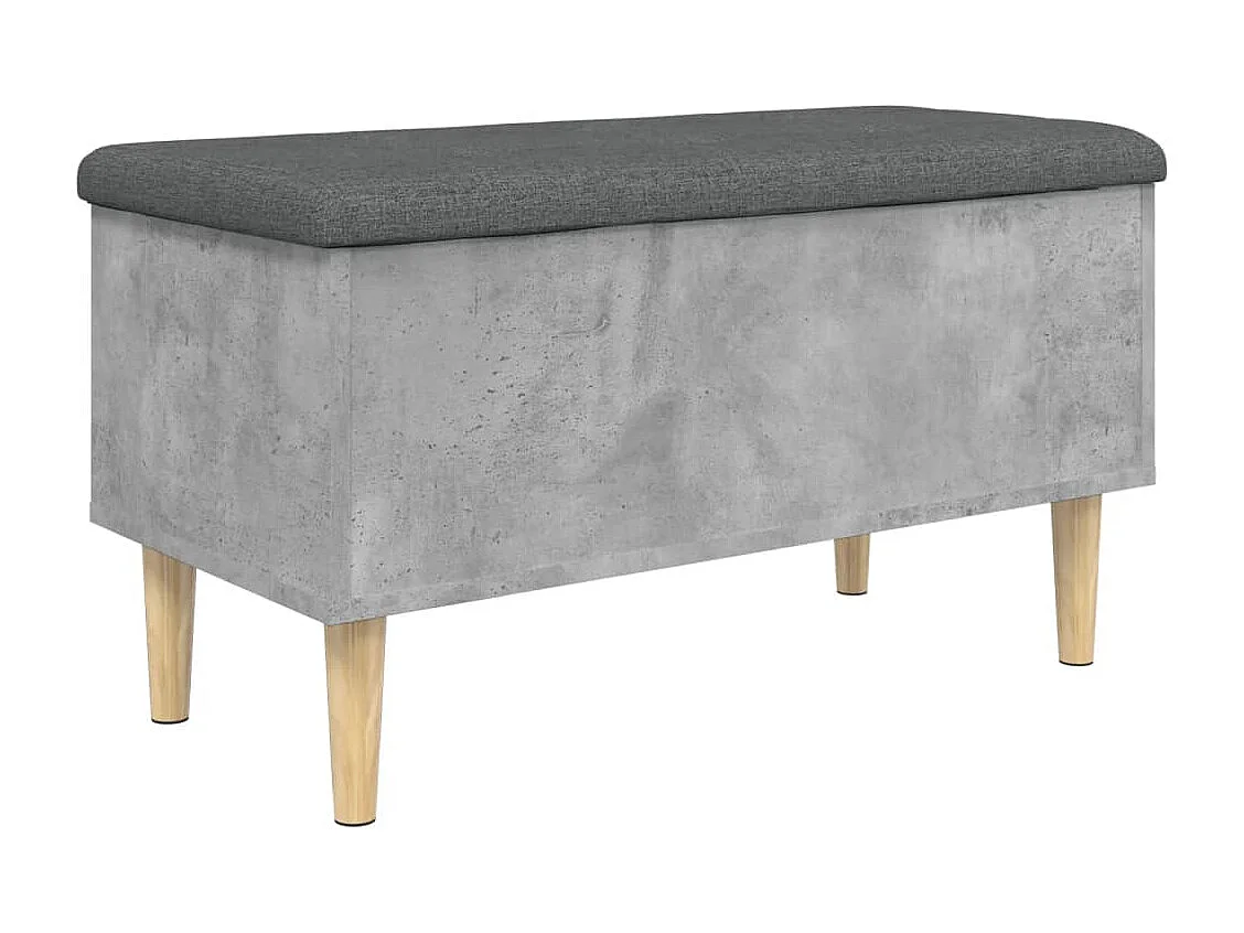 Banc de rangement gris béton 82x42x46 cm bois d'ingénierie