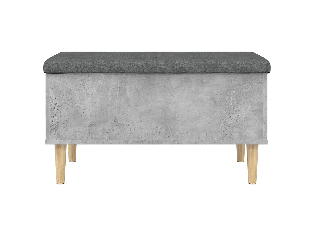 Banco con almacenaje madera ingeniería gris hormigón 82x42x46cm
