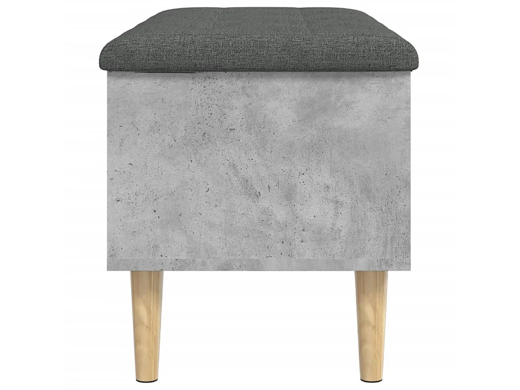 Banco con almacenaje madera ingeniería gris hormigón 82x42x46cm