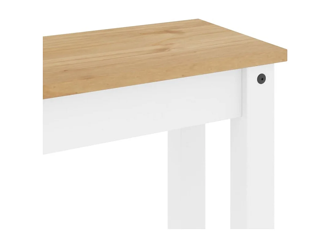 Banc à manger Panama blanc 105x30x45 cm bois massif de pin