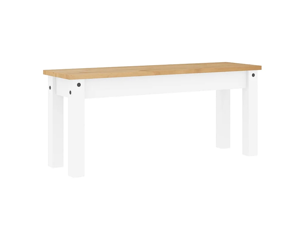 Panca da Pranzo PANAMA Bianca 105x30x45 cm Legno Massello Pino