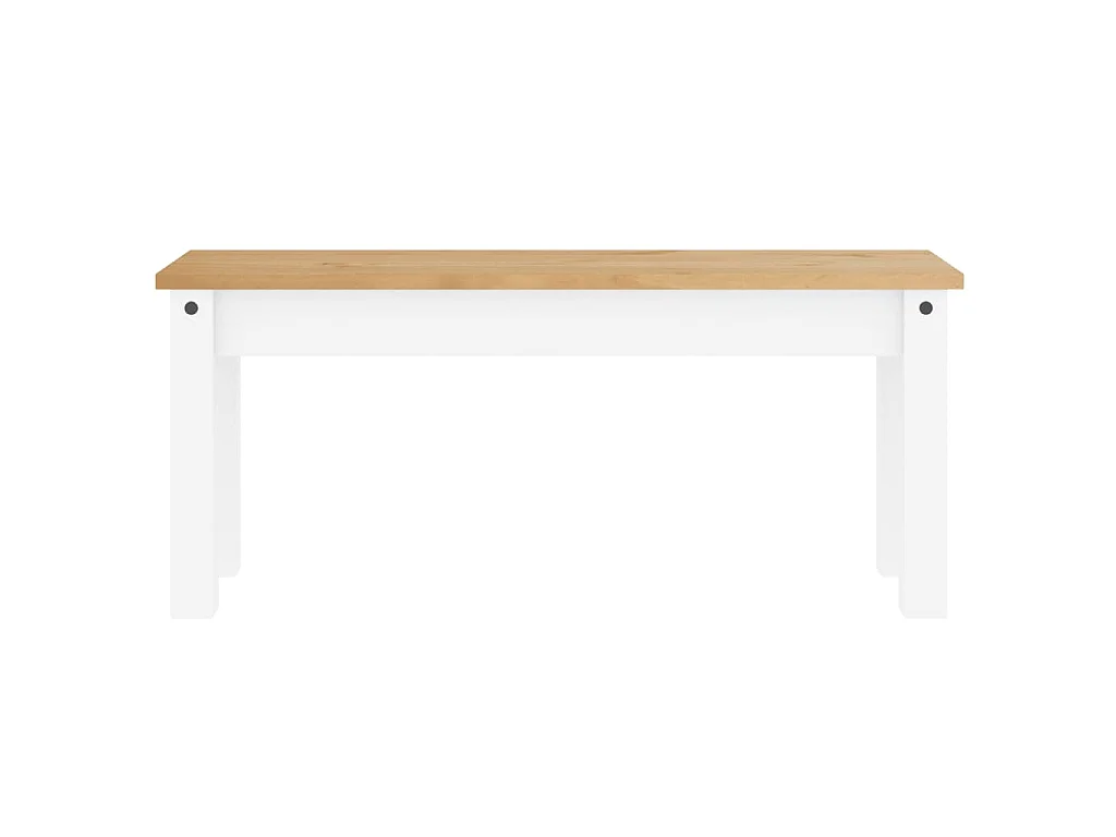 Panca da Pranzo PANAMA Bianca 105x30x45 cm Legno Massello Pino