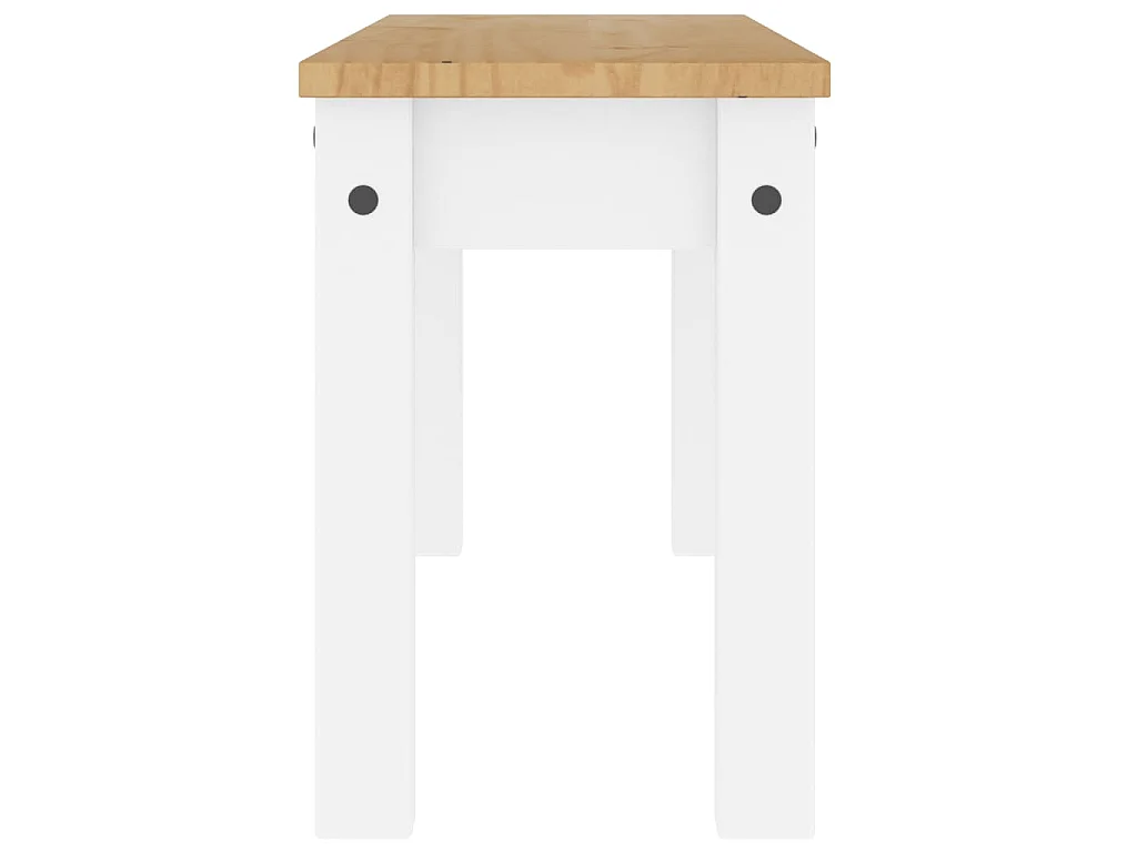 Panca da Pranzo PANAMA Bianca 105x30x45 cm Legno Massello Pino