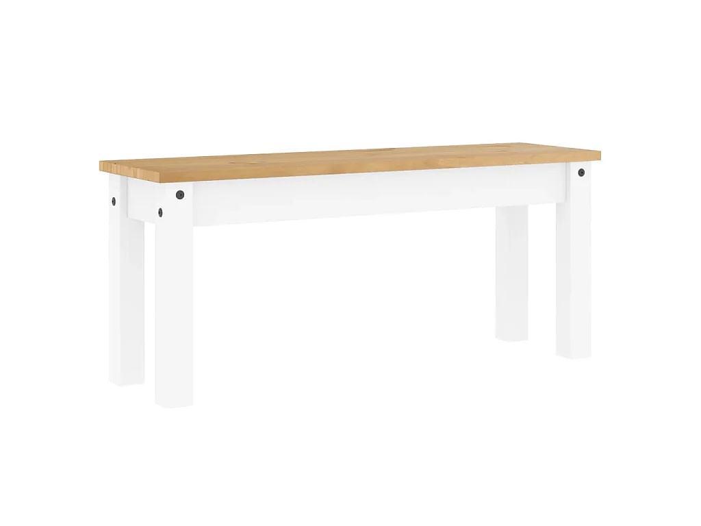 Panca da Pranzo PANAMA Bianca 105x30x45 cm Legno Massello Pino