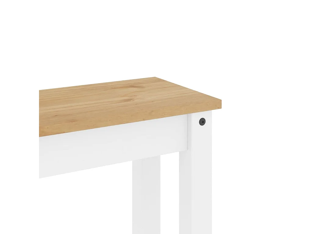 Panca da Pranzo PANAMA Bianca 105x30x45 cm Legno Massello Pino