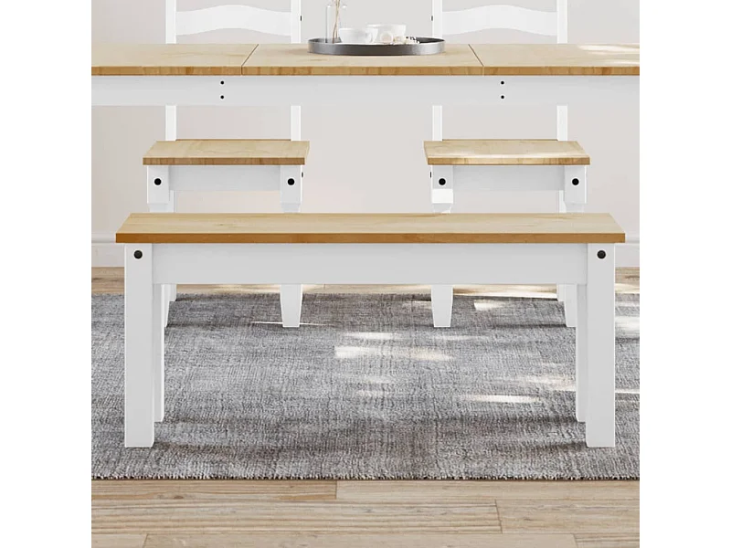 Banc à manger Panama blanc 105x30x45 cm bois massif de pin