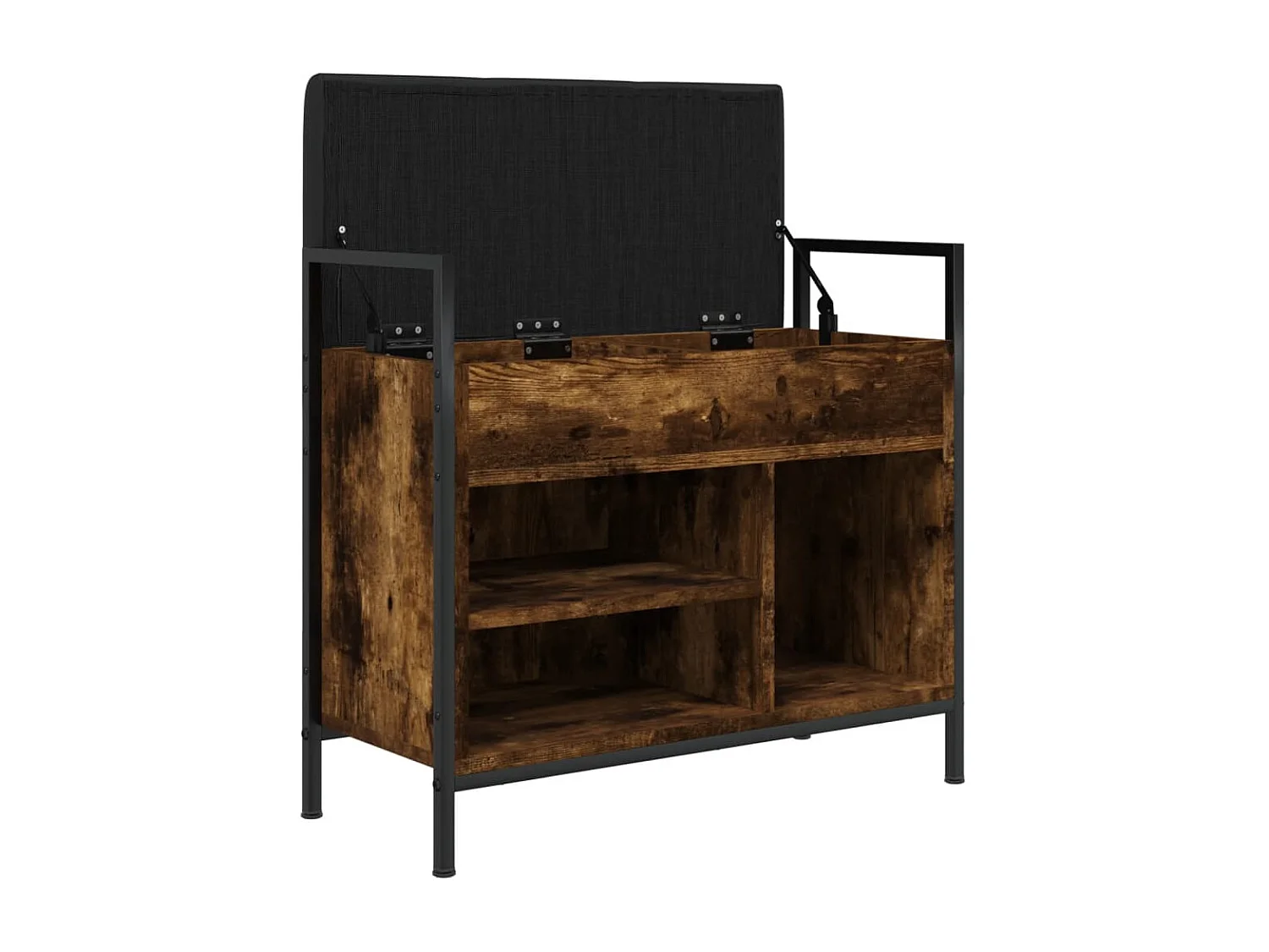 Banc à chaussures chêne fumé 65,5x32x57,5 cm bois d'ingénierie