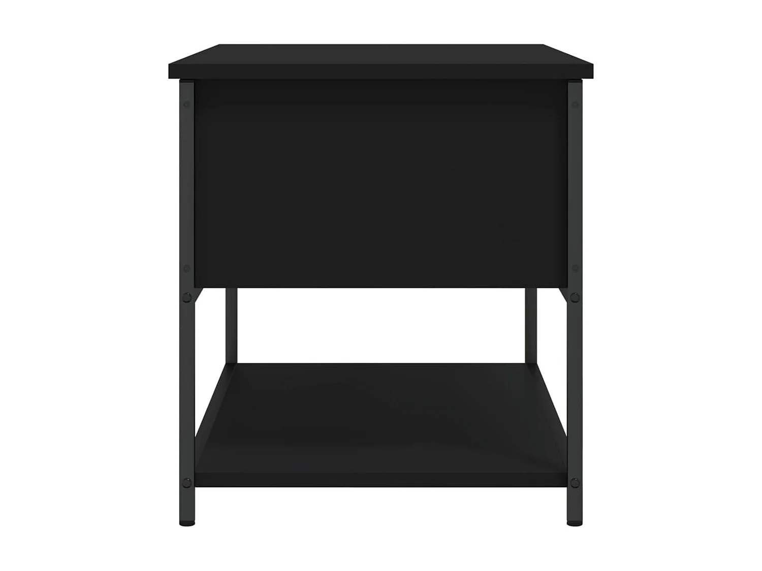 Panca Portaoggetti Nera 70x42,5x47 cm in Legno Multistrato