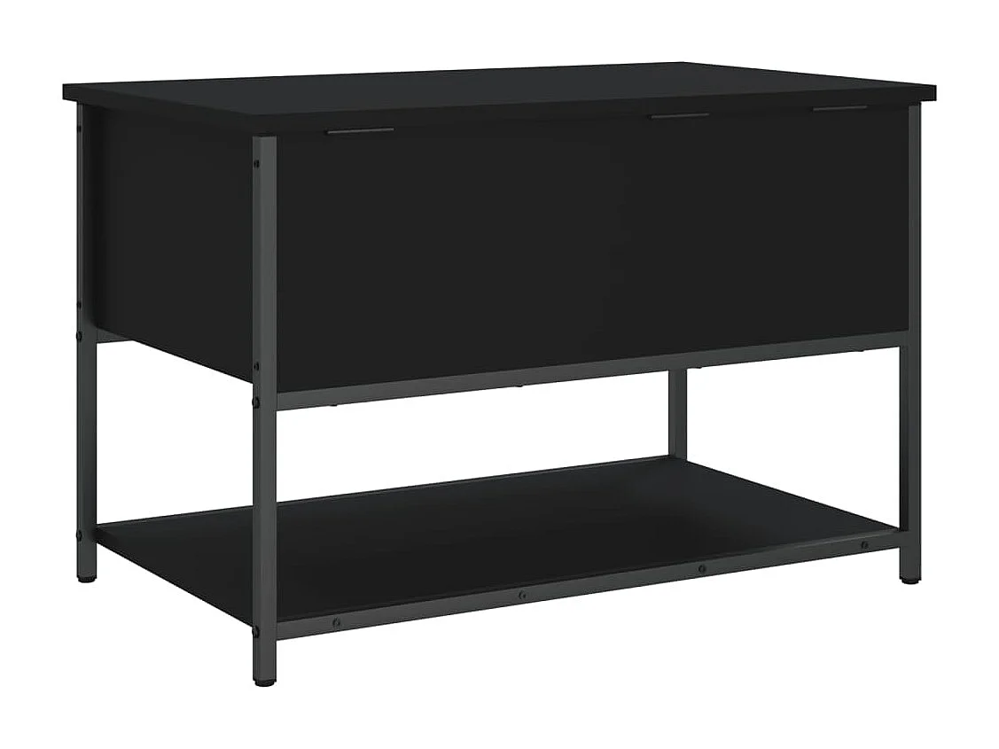 Panca Portaoggetti Nera 70x42,5x47 cm in Legno Multistrato