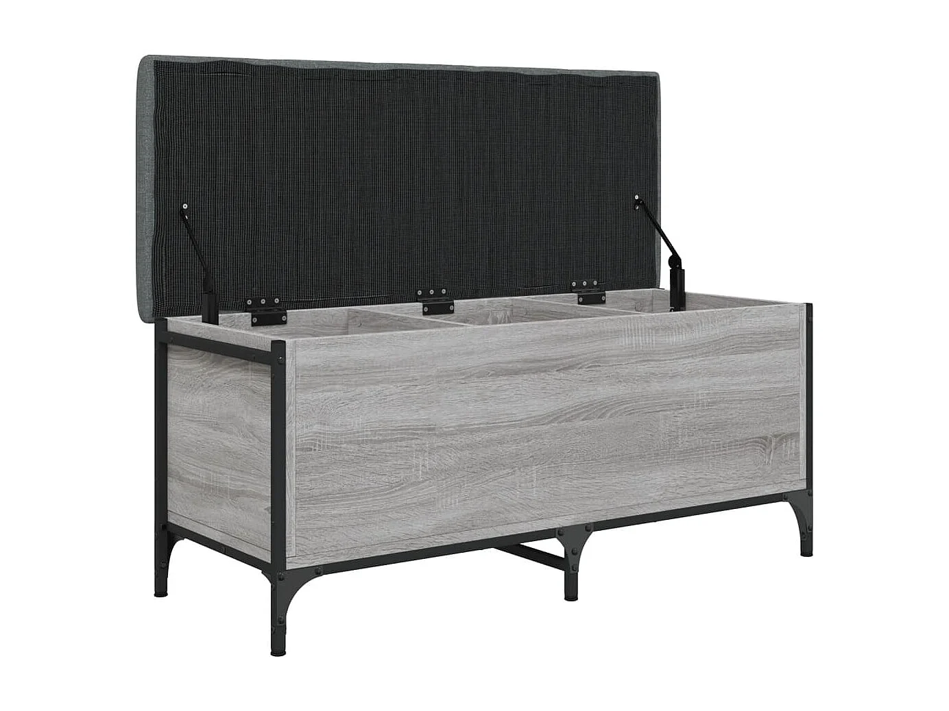 Banco con almacenaje madera ingeniería gris Sonoma 102x42x45 cm