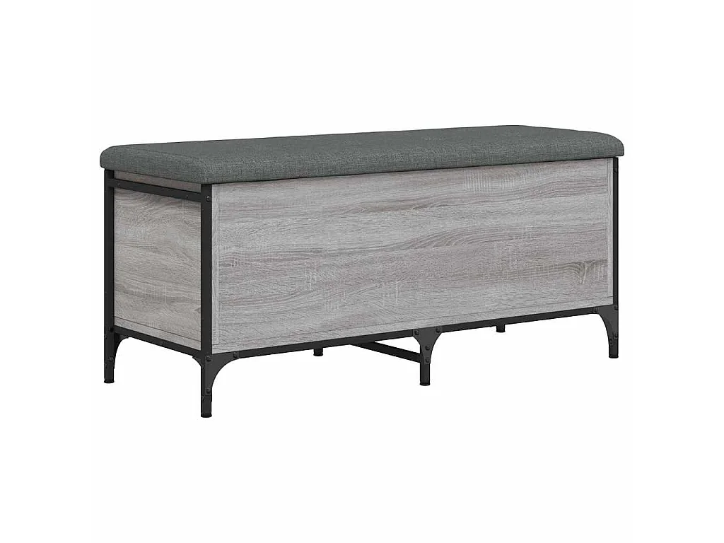 Panca Portaoggetti Grigio Sonoma 102x42x45 cm Legno Multistrato