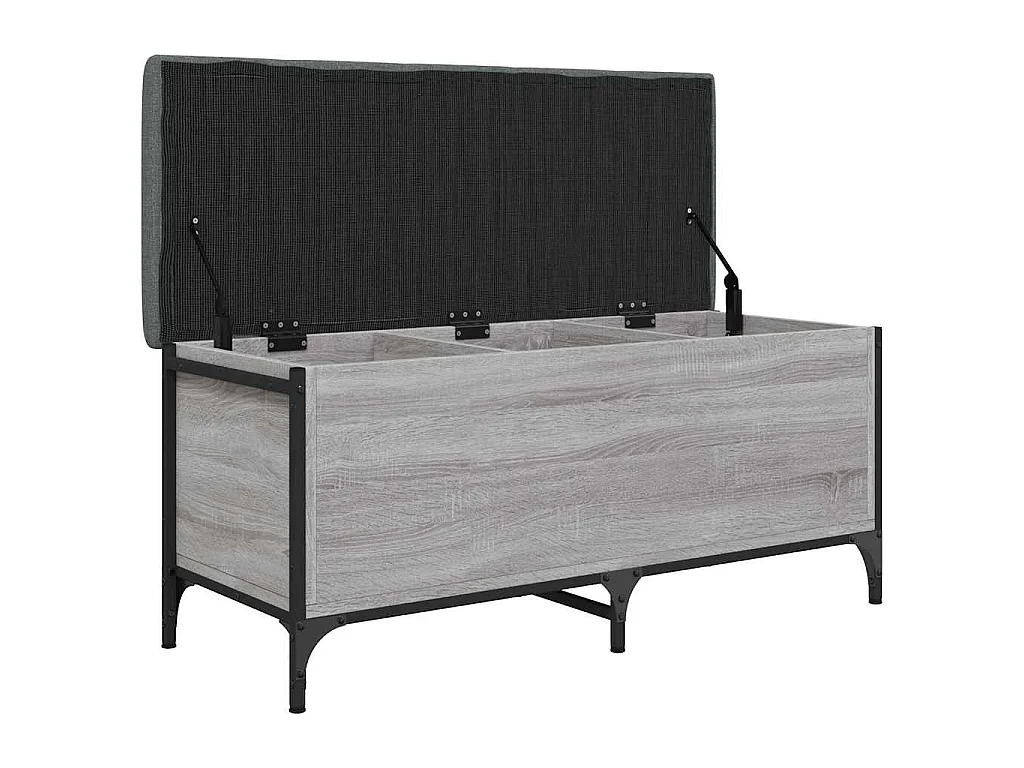 Panca Portaoggetti Grigio Sonoma 102x42x45 cm Legno Multistrato