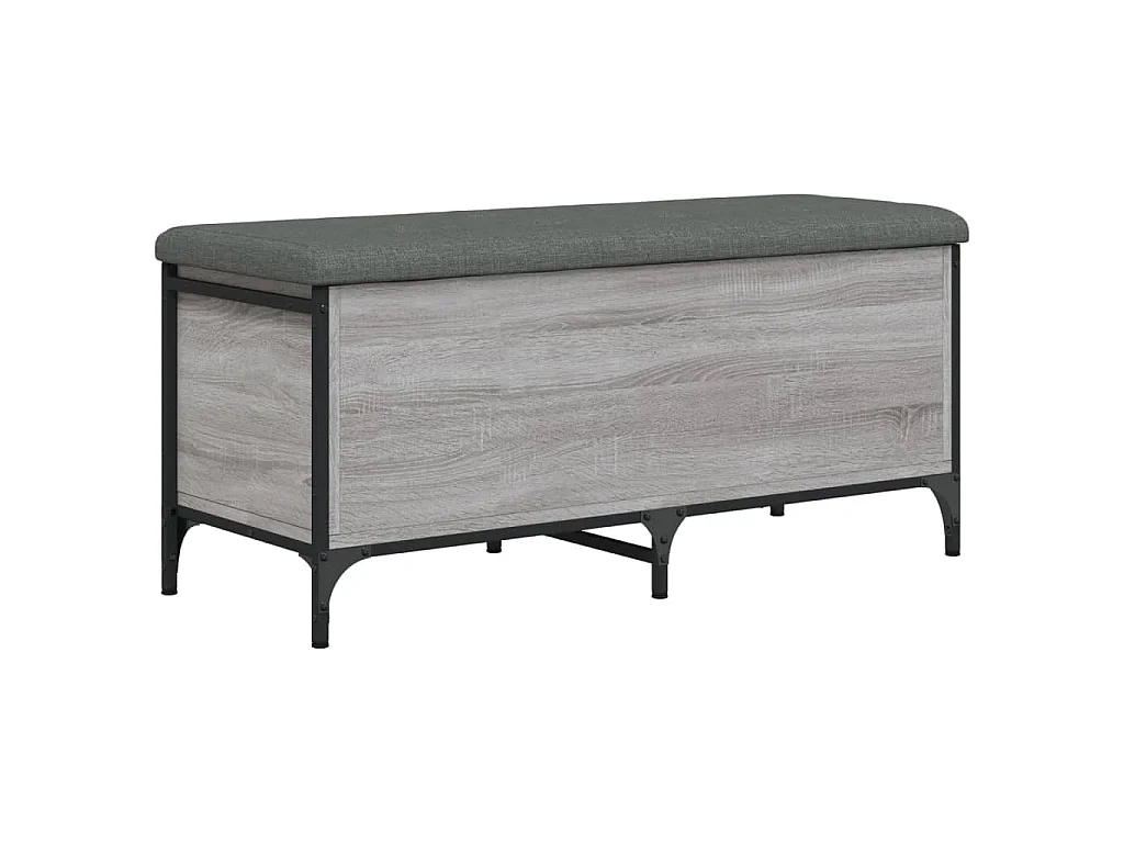 Panca Portaoggetti Grigio Sonoma 102x42x45 cm Legno Multistrato