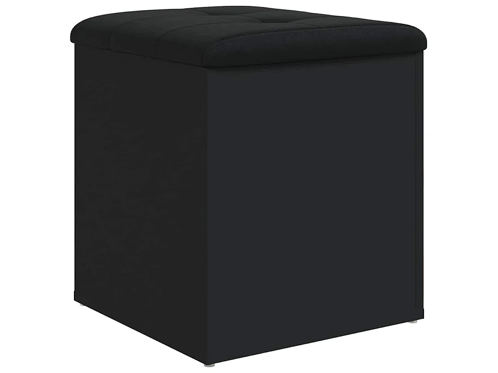 Opbergbank 42x42x45 cm bewerkt hout zwart