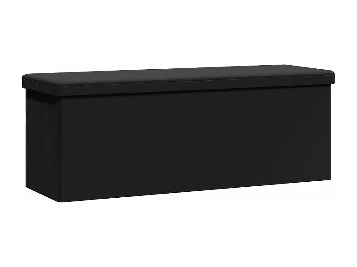Banc de rangement pliable noir PVC