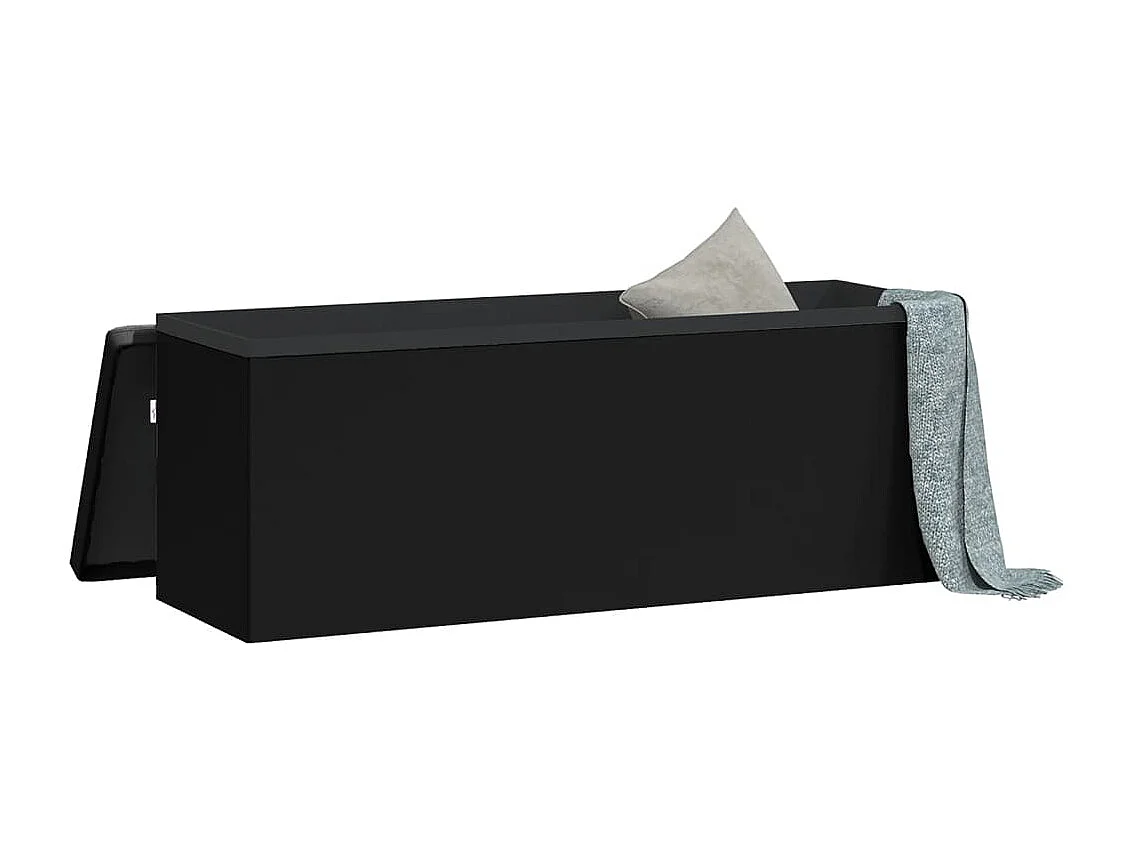 Banc de rangement pliable noir PVC