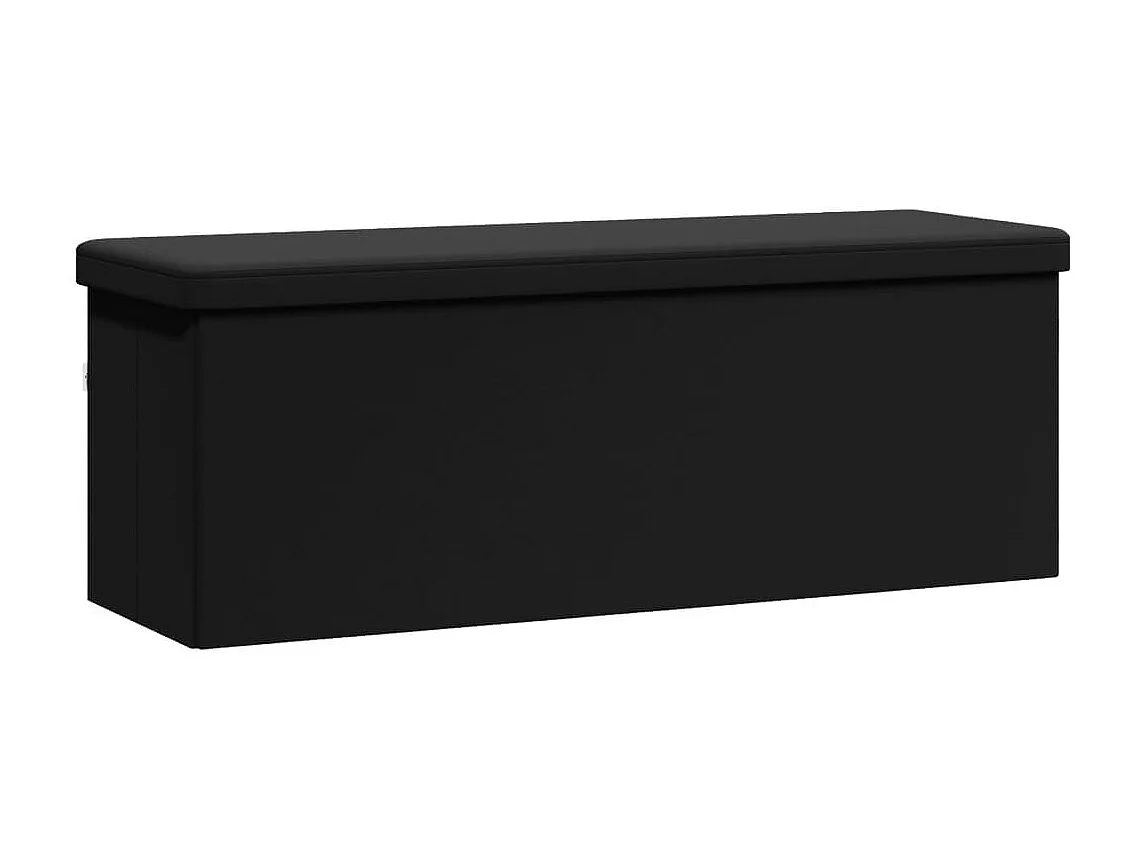 Banc de rangement pliable noir PVC