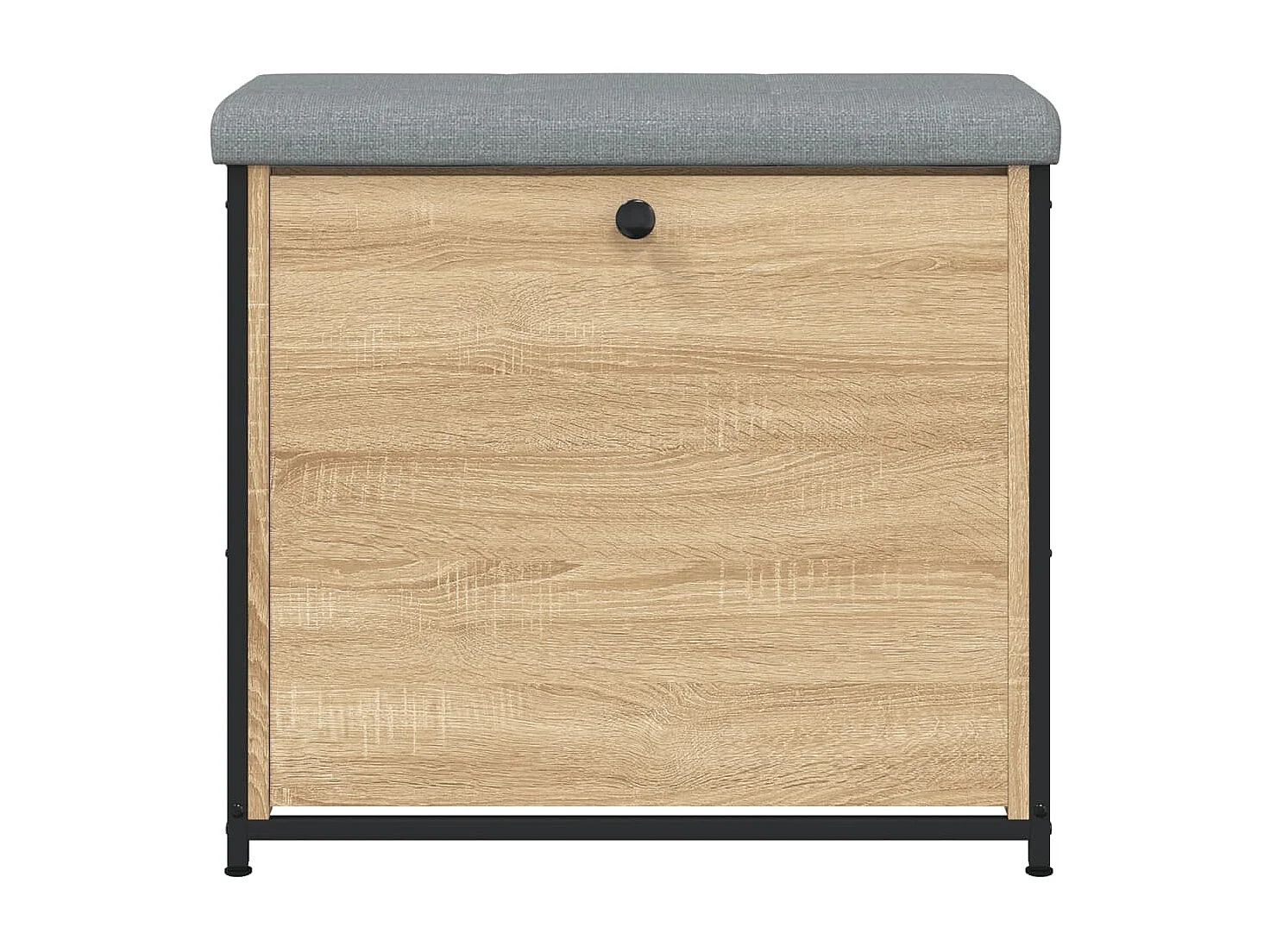 Schoenenbankje met klaplade 62x32x56 cm sonoma eikenkleurig